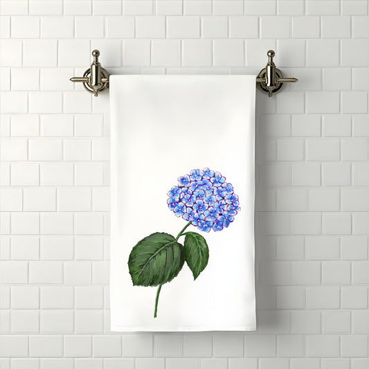 Blue Hydrangea Flower Bathroom Towel - MerikaArt