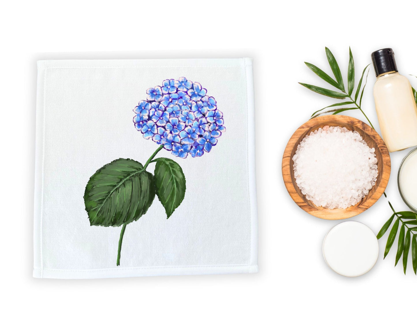 Blue Hydrangea Washcloth - MerikaArt