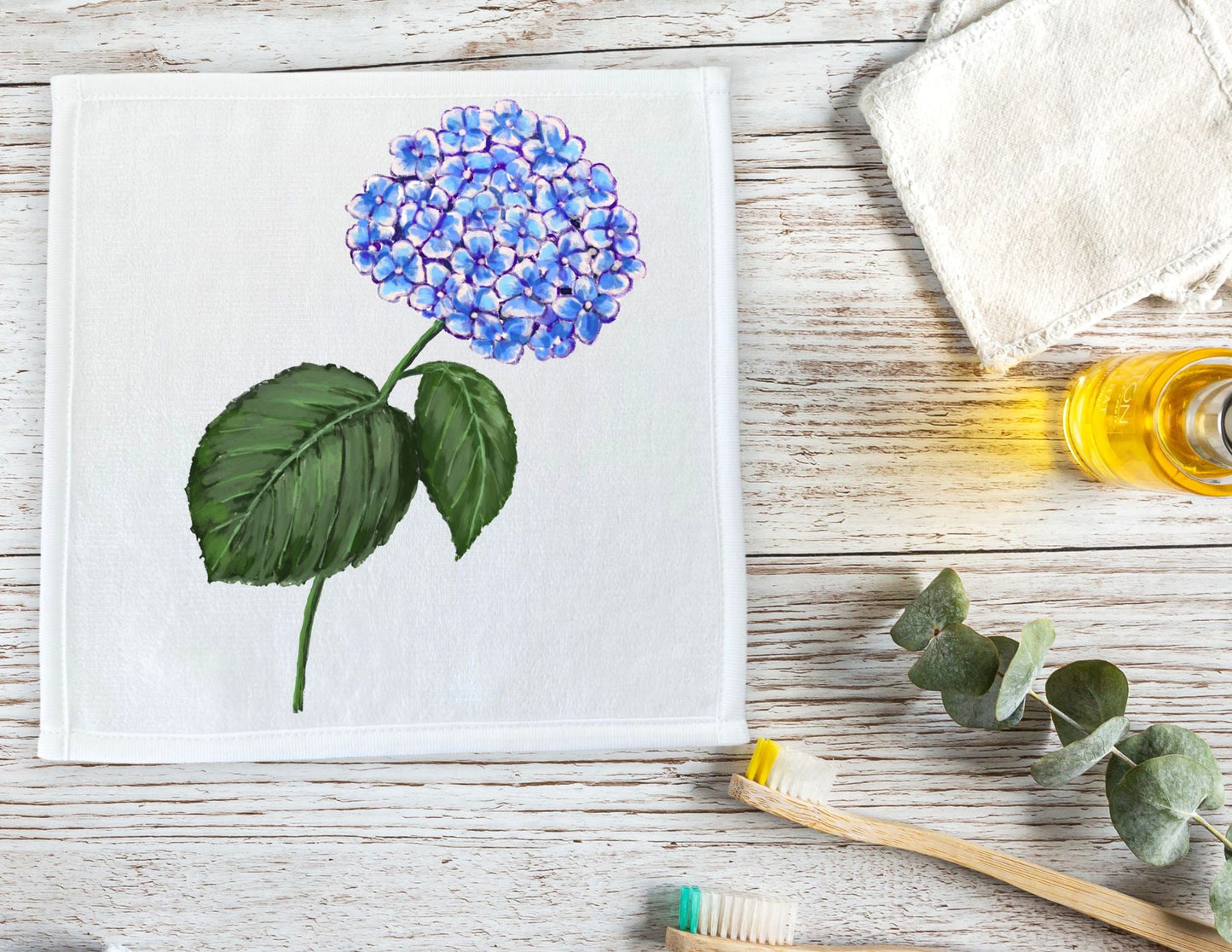 Blue Hydrangea Washcloth - MerikaArt
