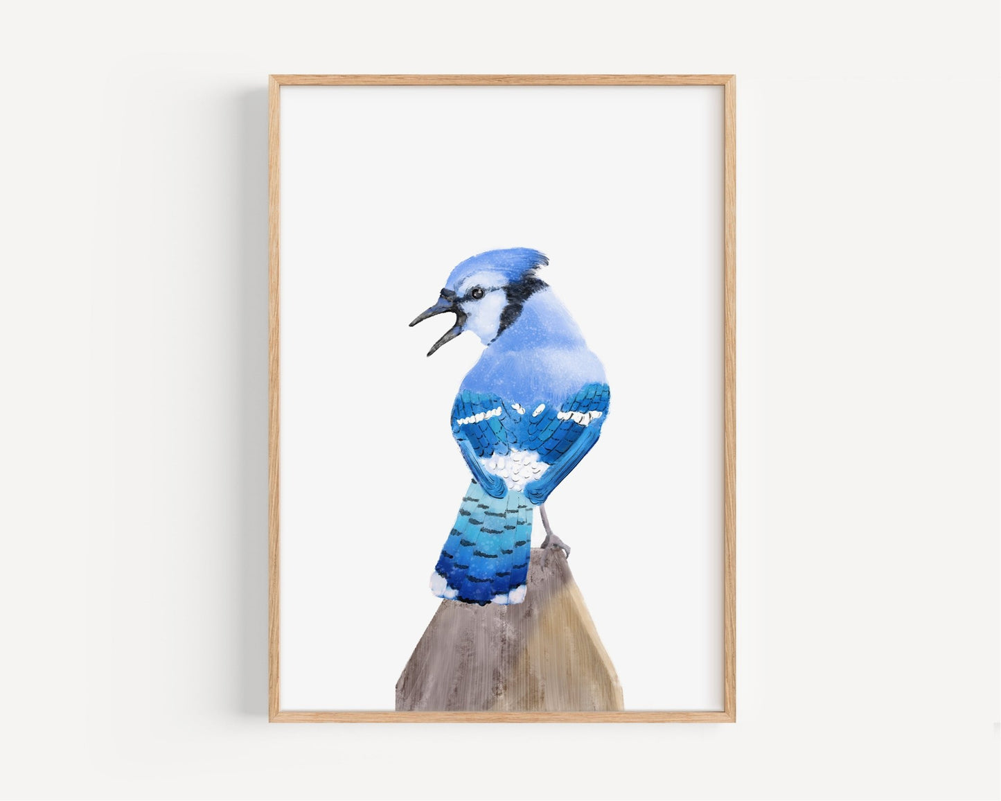 Blue Jay Art Print – Vibrant Bird Decor with Personality - MerikaArt