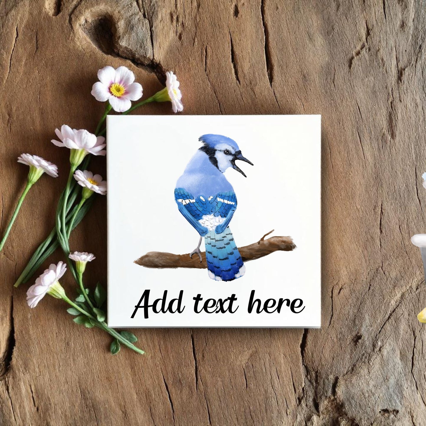 Blue Jay Ceramic Tile - MerikaArt