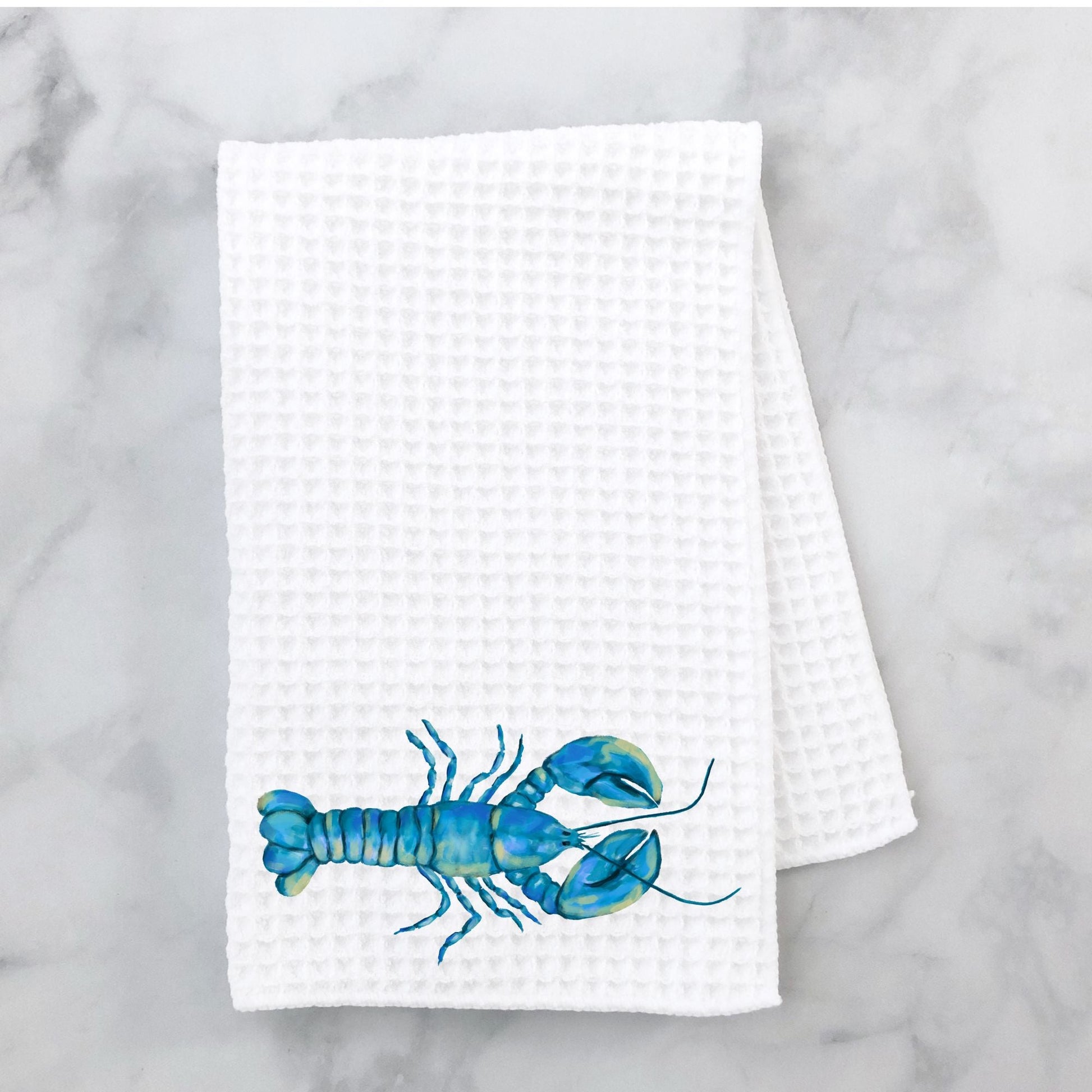 Blue Lobster Kitchen Towel - MerikaArt