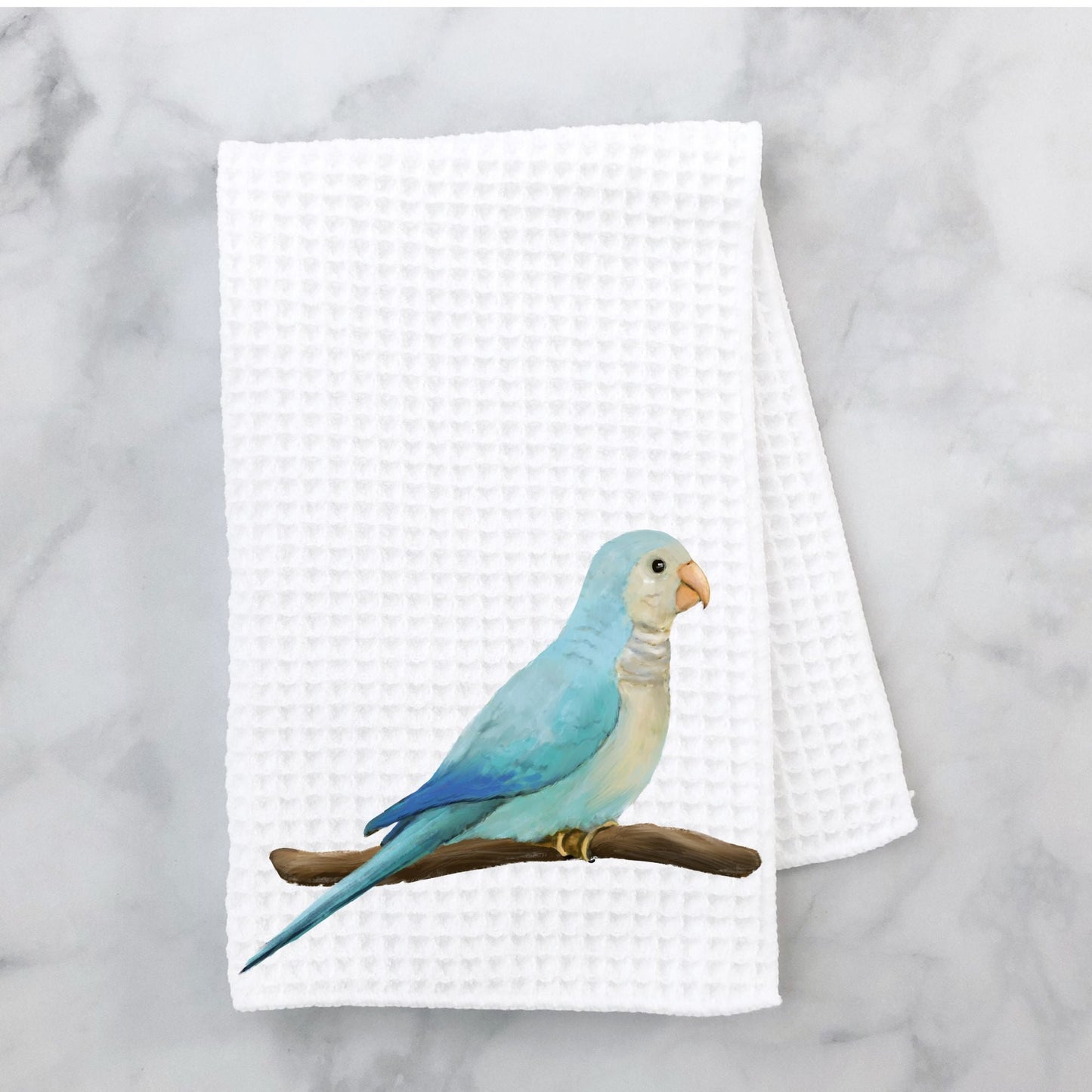 Blue Parrotlet Kitchen Towel - MerikaArt