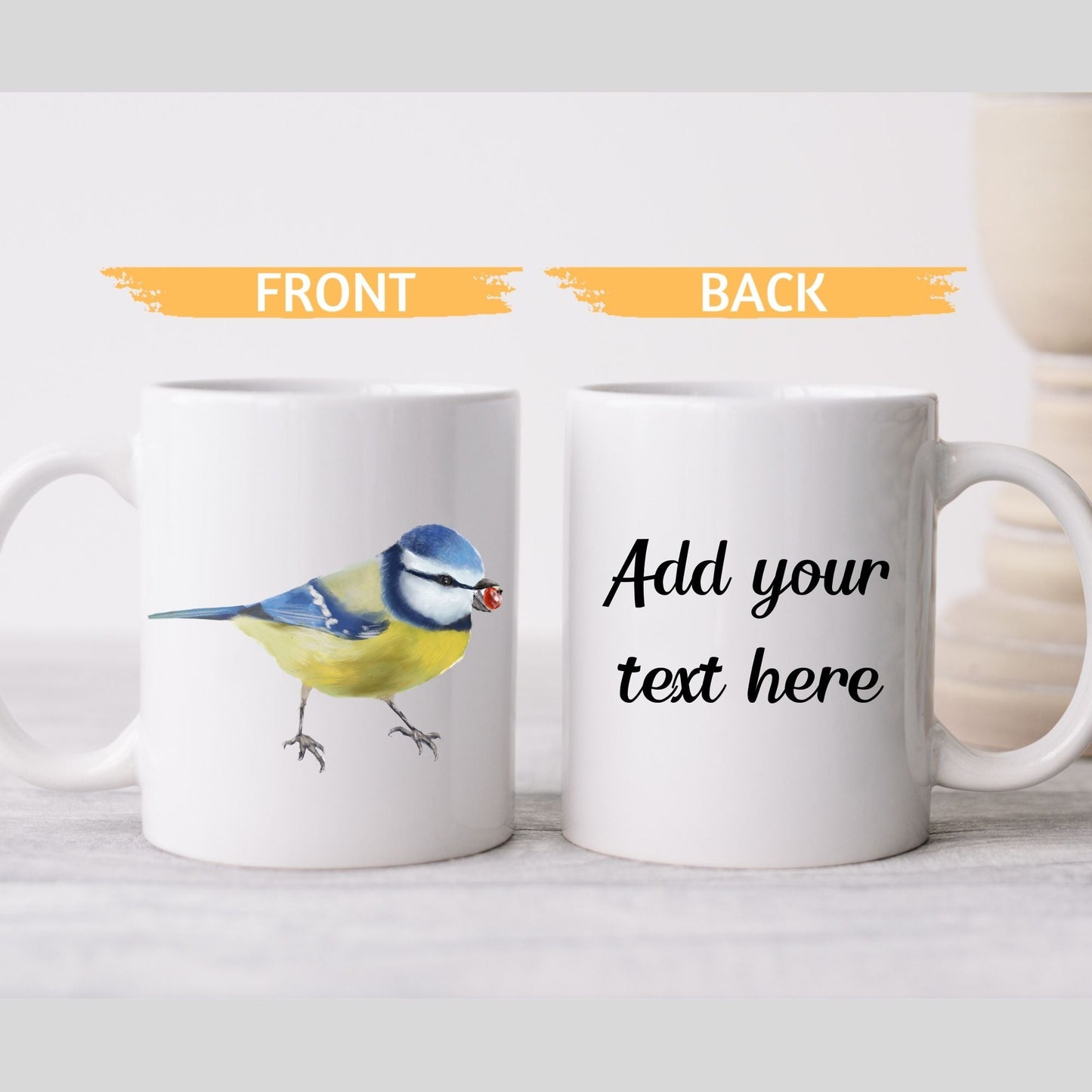 Blue Tit Bird Ceramic Coffee Mug - MerikaArt