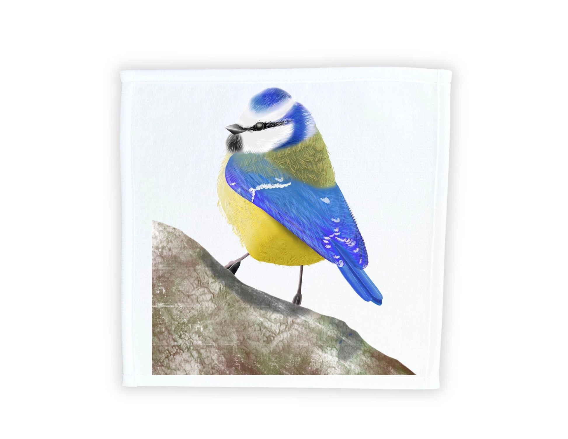 Blue Tit Bird Washcloth - MerikaArt