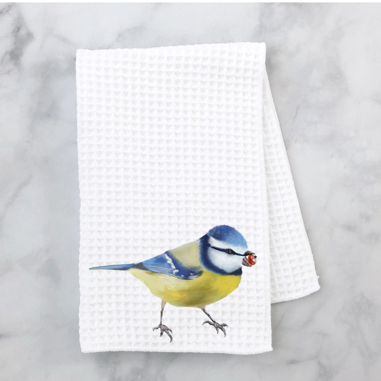 Blue Tit Kitchen Towel - MerikaArt