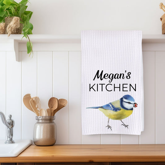 Blue Tit Kitchen Towel - MerikaArt