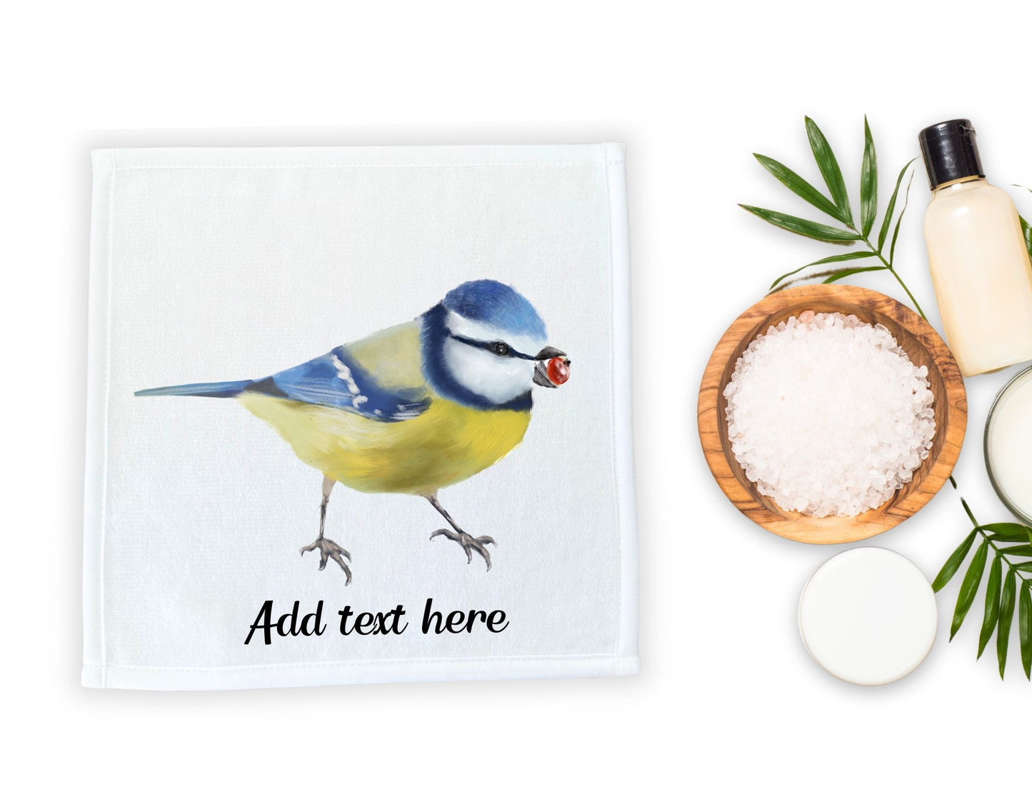 Blue Tit Washcloth | "Ladybug Delight" - MerikaArt