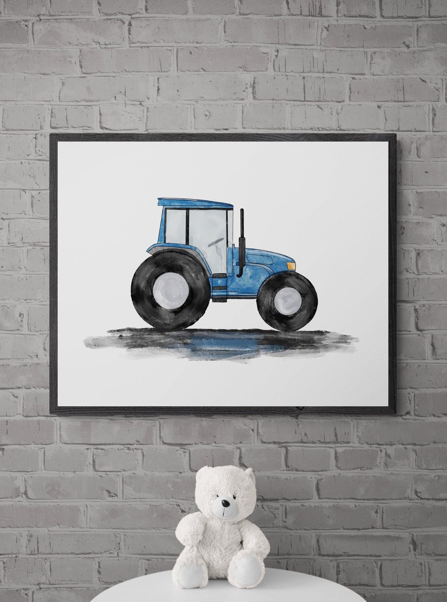 Blue Tractor Print - MerikaArt