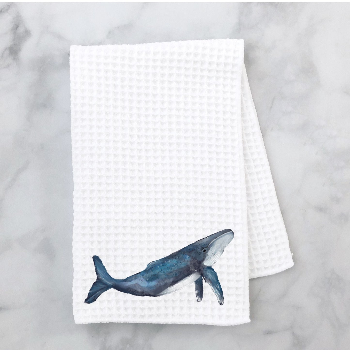 Blue Whale Kitchen Towel - MerikaArt