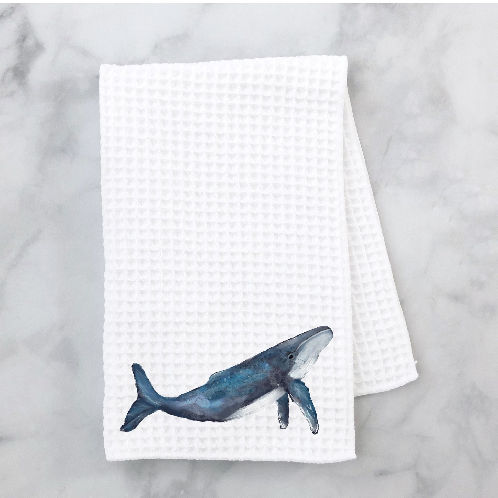 Blue Whale Kitchen Towel - MerikaArt