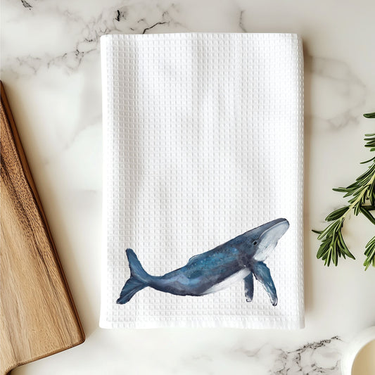 Blue Whale Kitchen Towel - MerikaArt