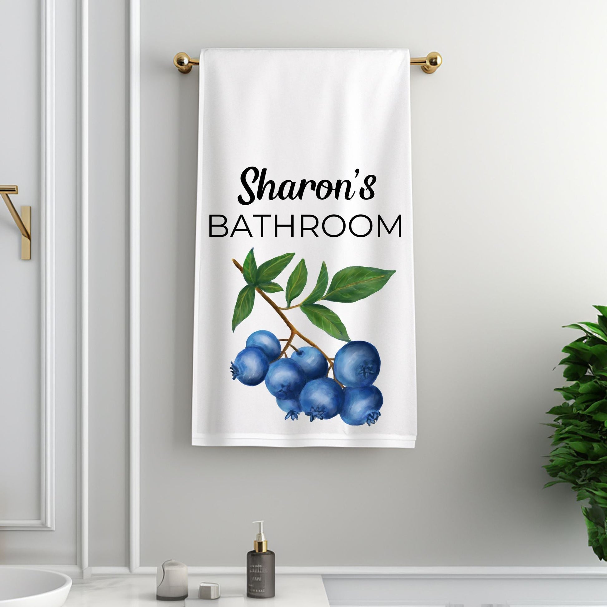 Blueberry Fruit Bathroom Towel - MerikaArt