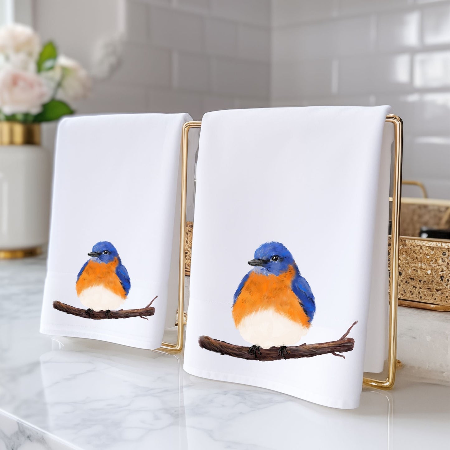 Bluebird Bathroom Towel - MerikaArt