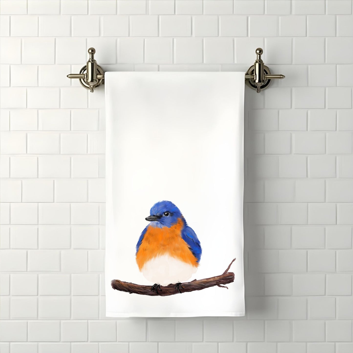 Bluebird Bathroom Towel - MerikaArt
