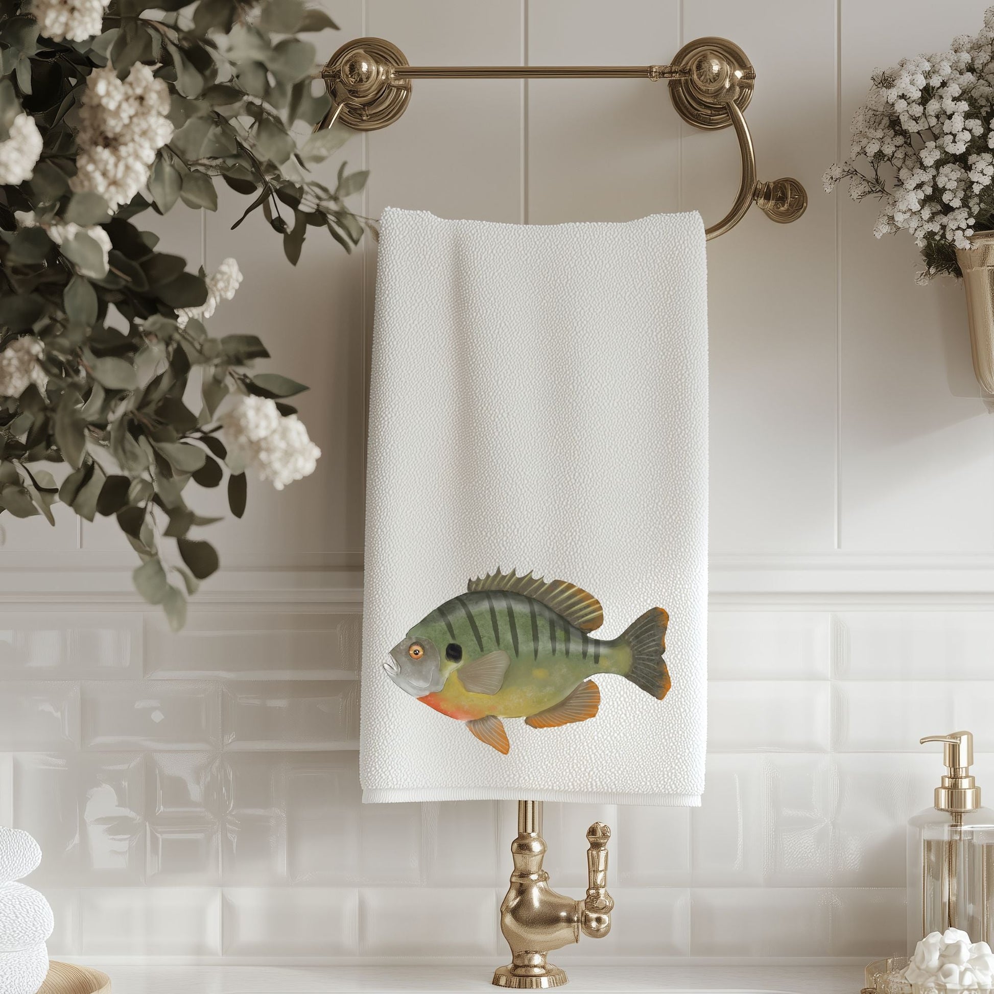Bluegill Fish Bathroom Towel - MerikaArt