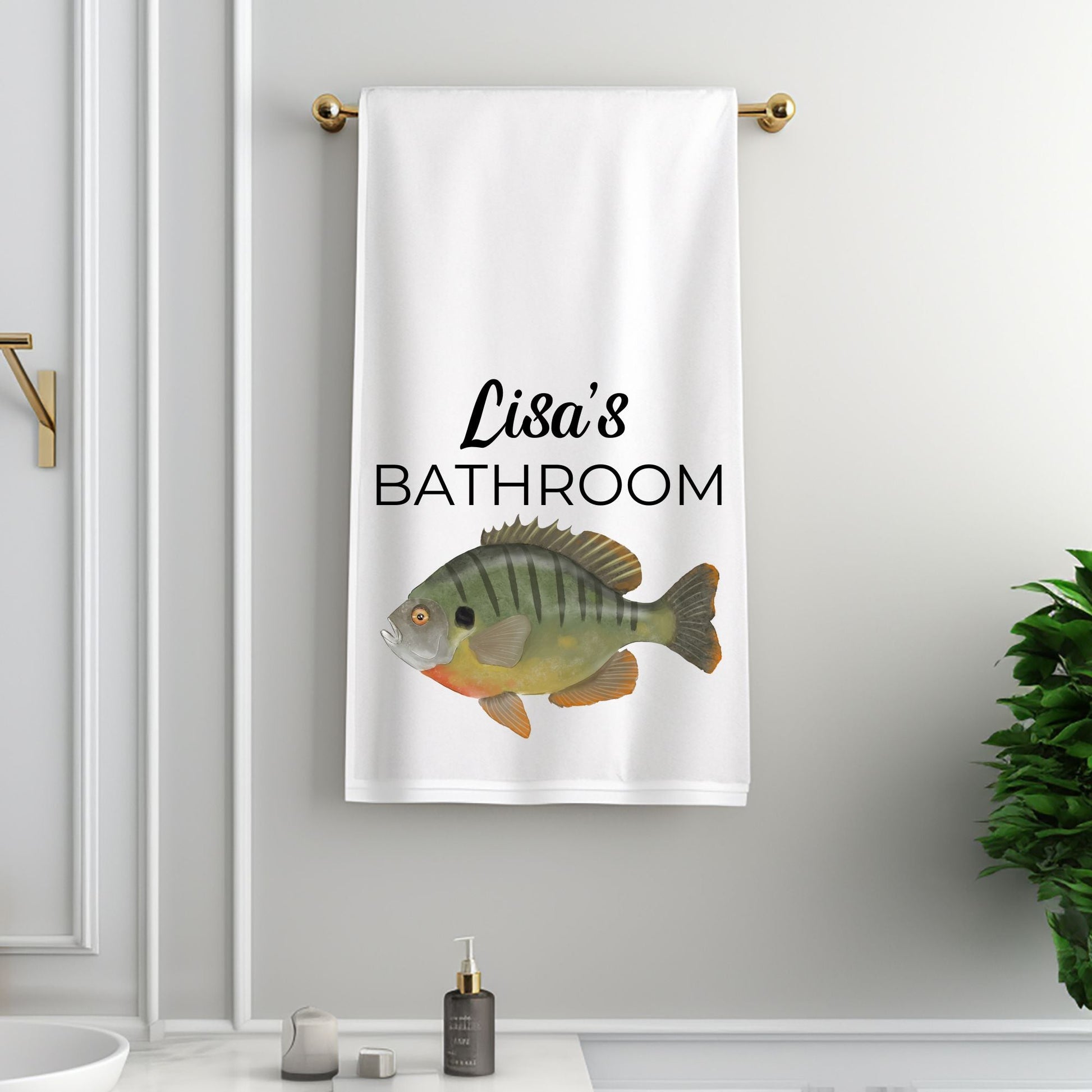 Bluegill Fish Bathroom Towel - MerikaArt