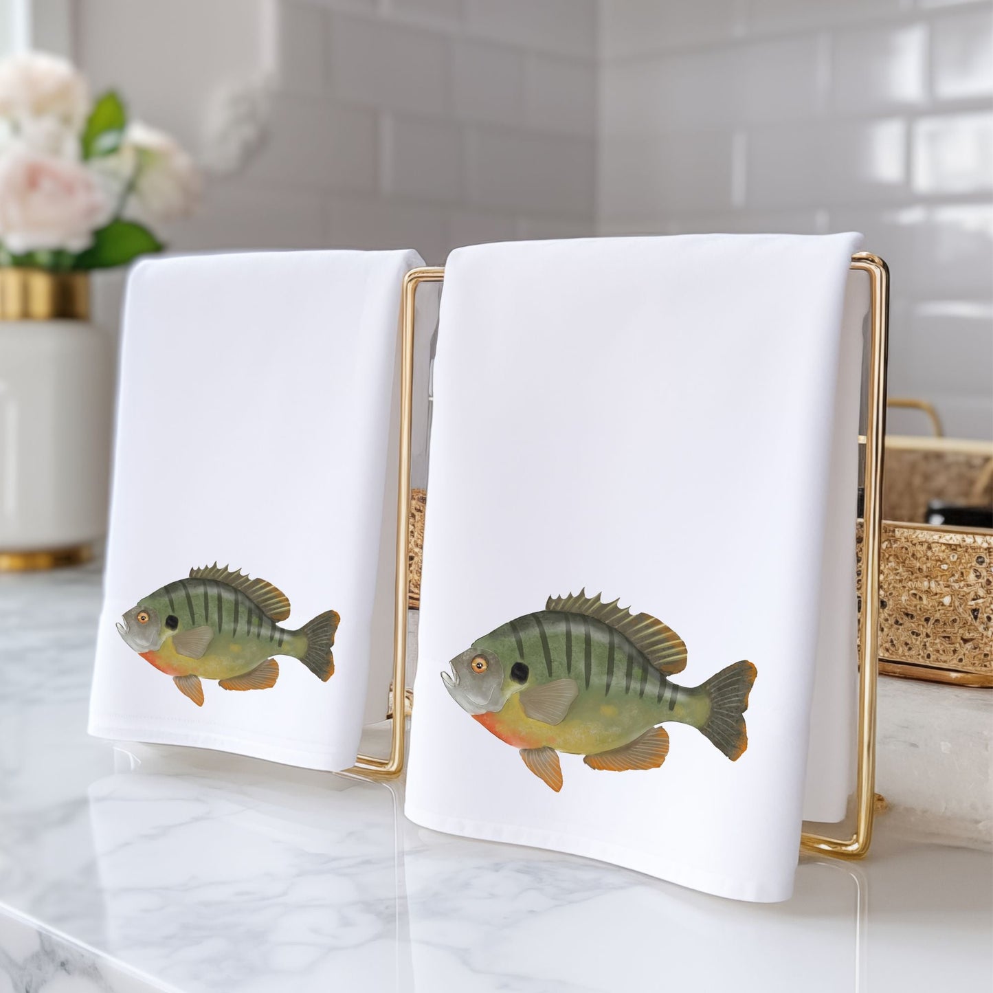 Bluegill Fish Bathroom Towel - MerikaArt