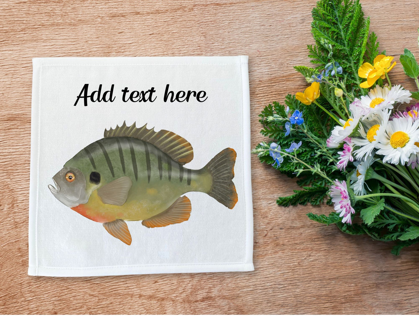 Bluegill Fish Washcloth - MerikaArt