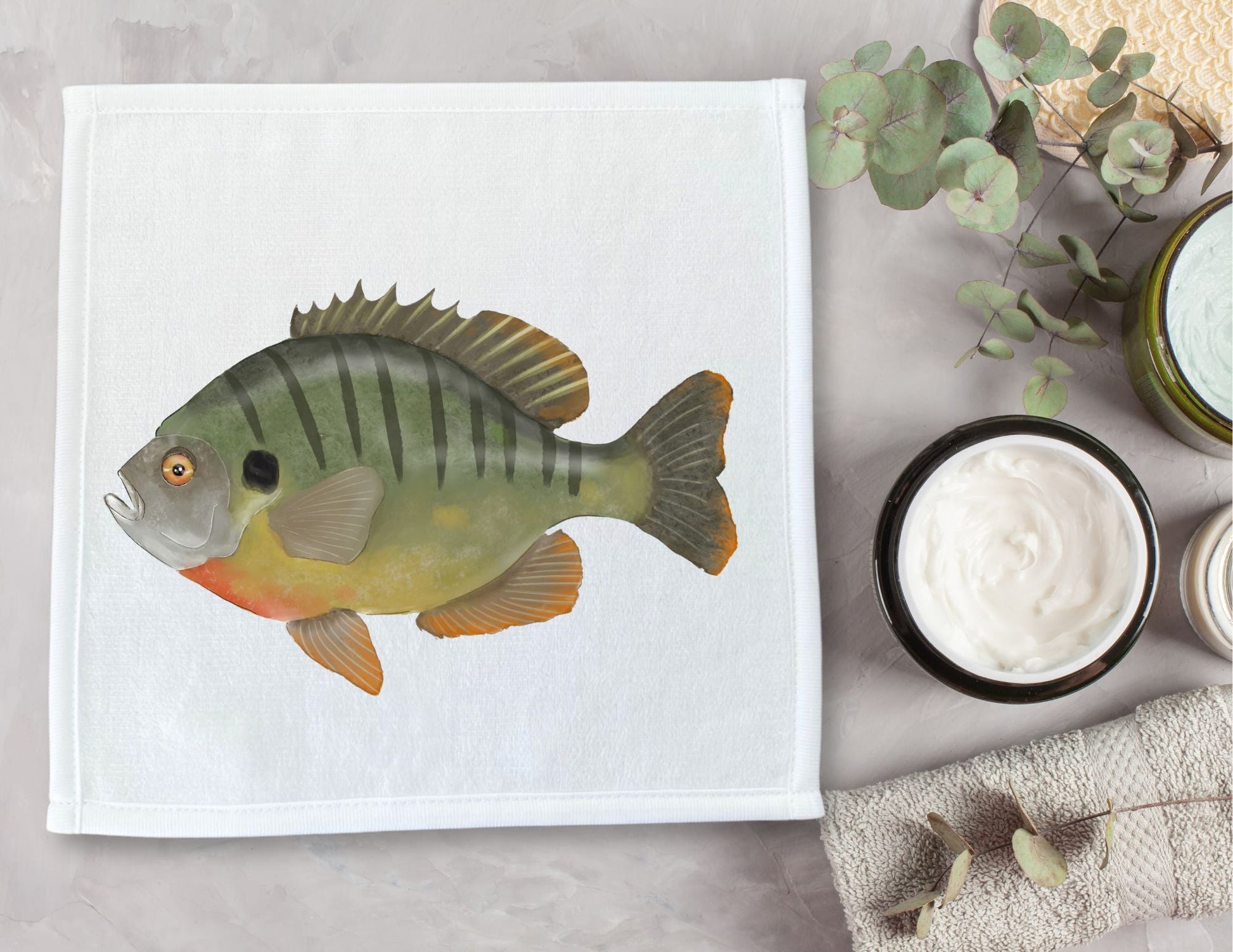 Bluegill Fish Washcloth - MerikaArt