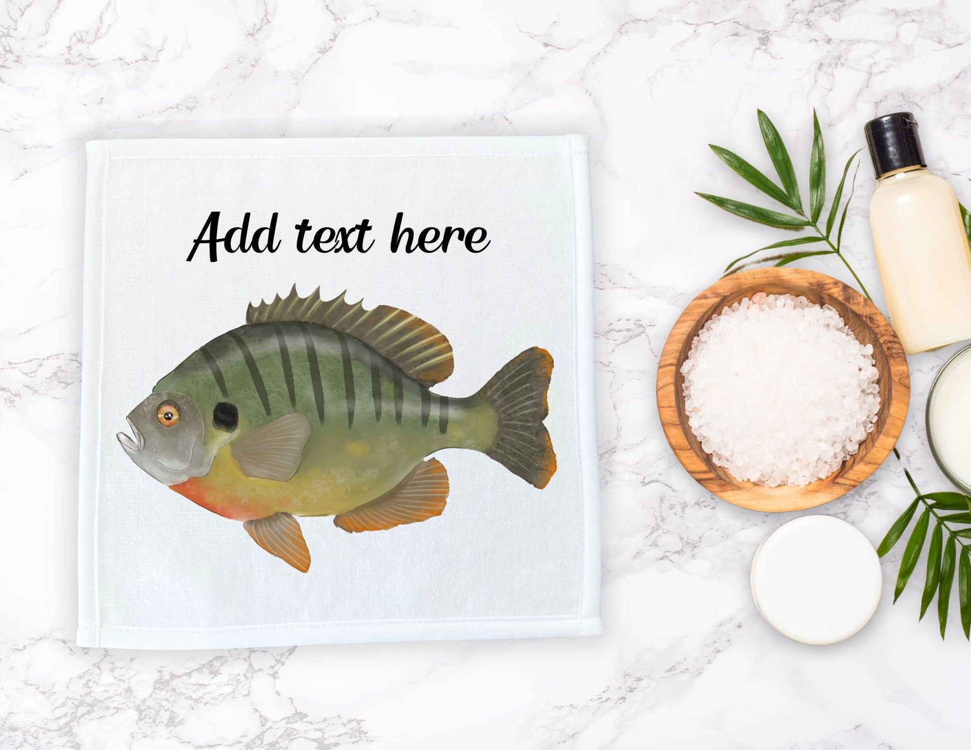 Bluegill Fish Washcloth - MerikaArt