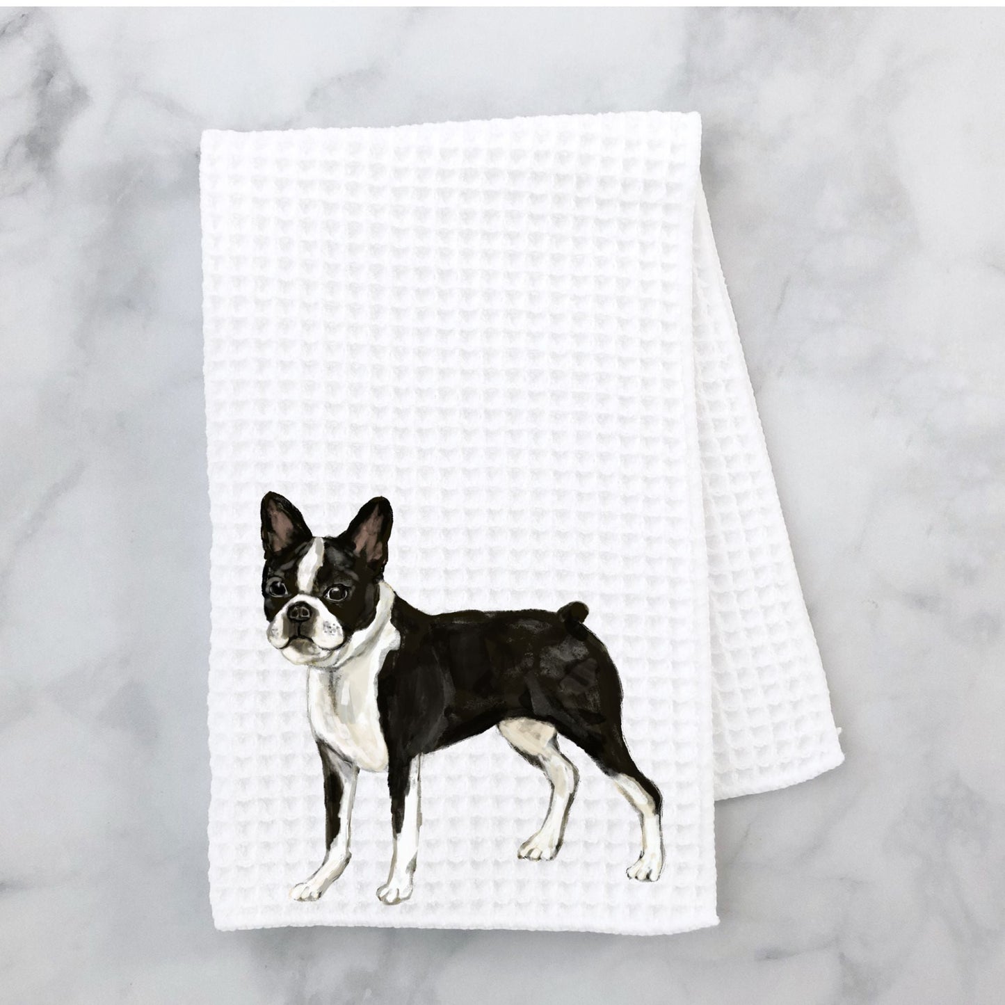 Boston Terrier Kitchen Towel - MerikaArt