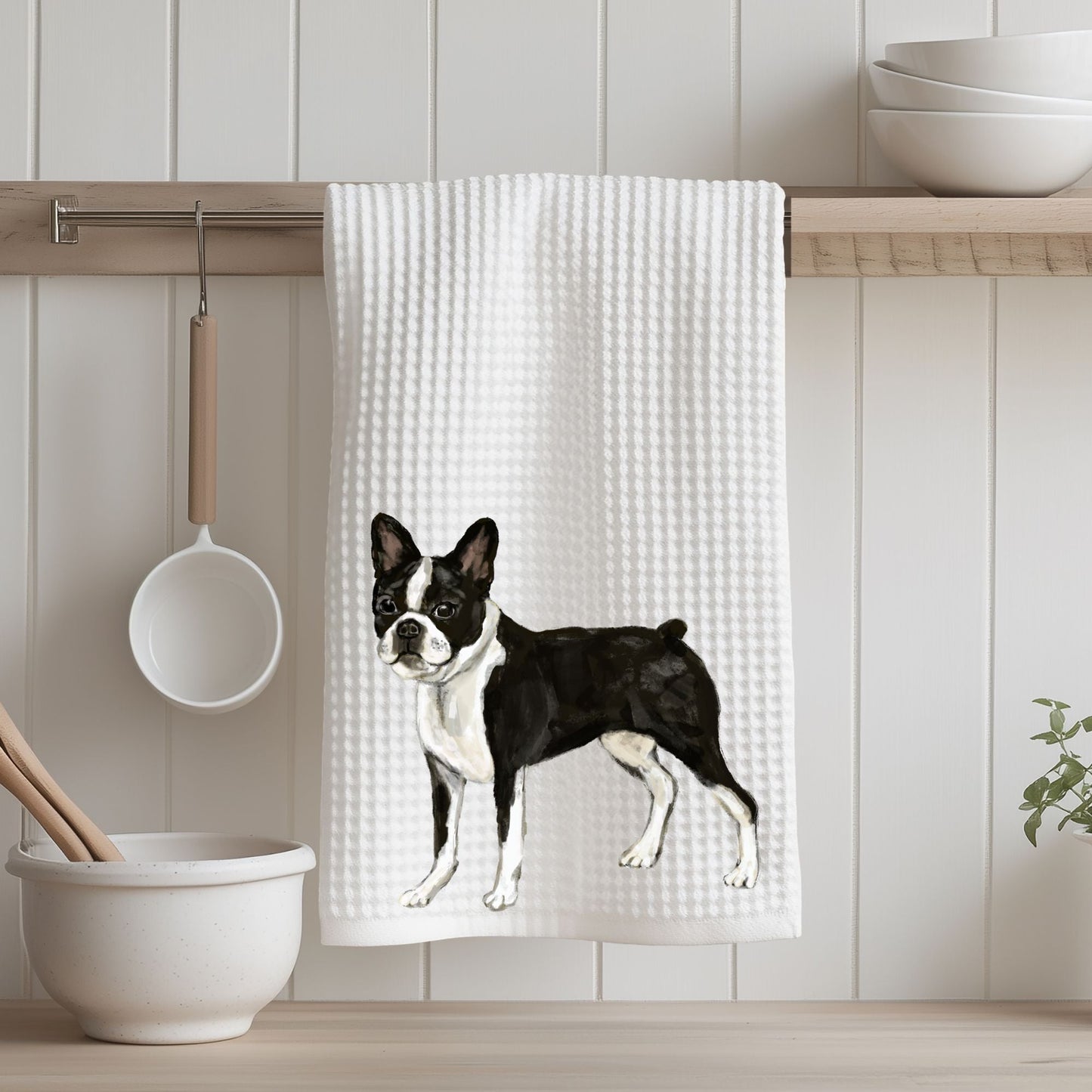 Boston Terrier Kitchen Towel - MerikaArt