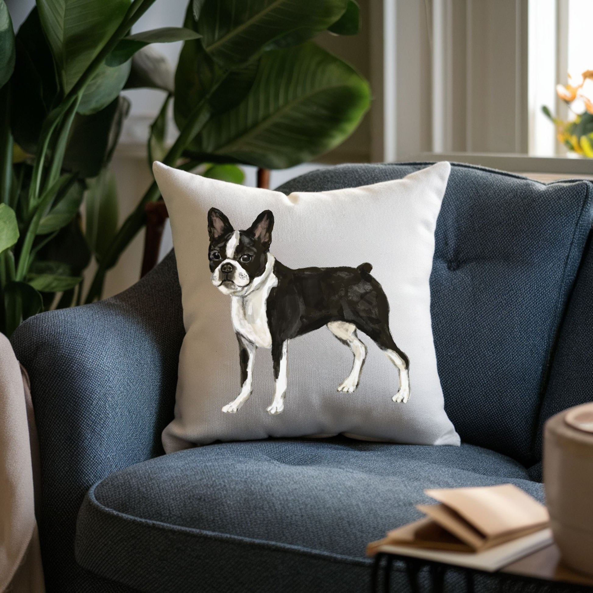 Boston Terrier Pillow - MerikaArt