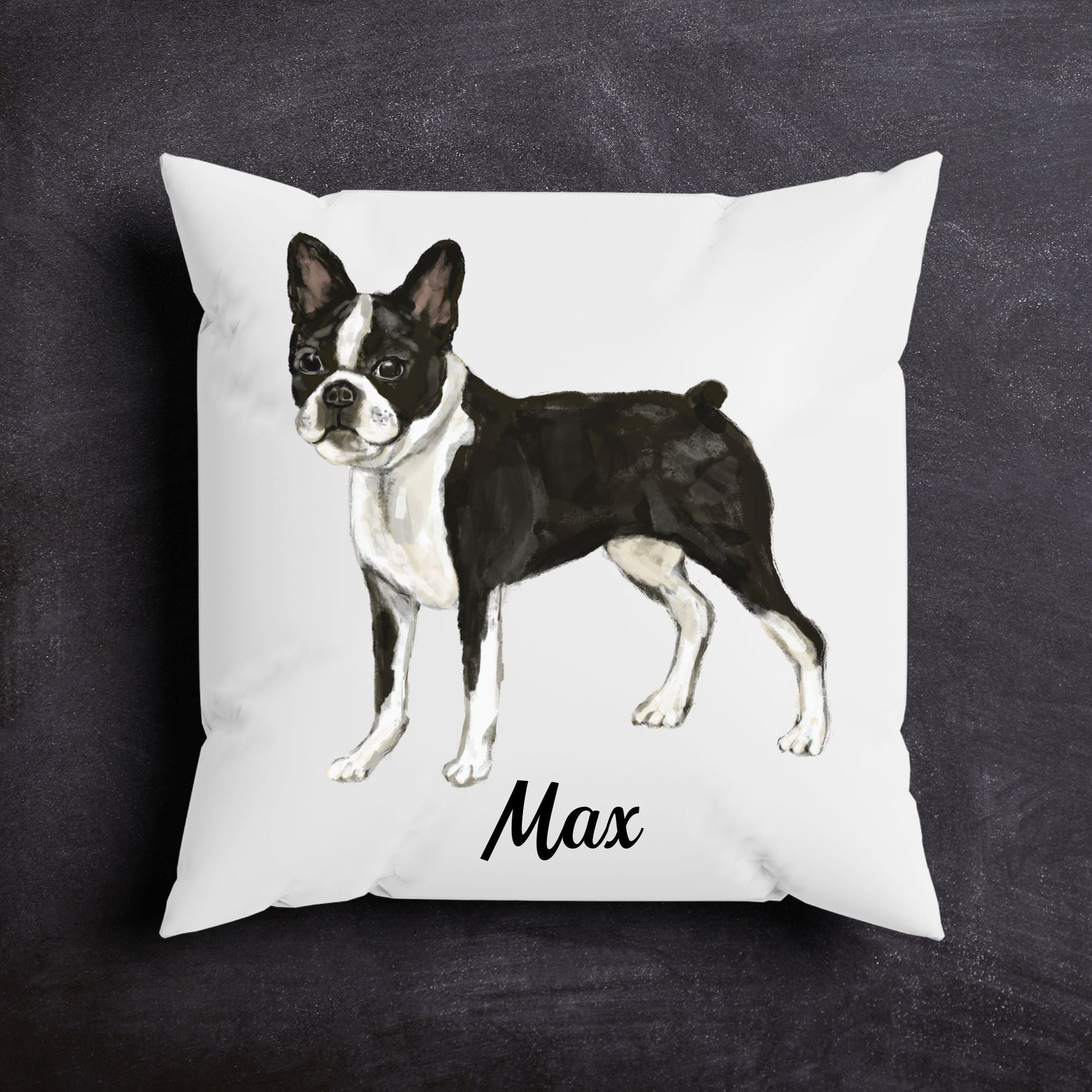 Boston Terrier Pillow - MerikaArt