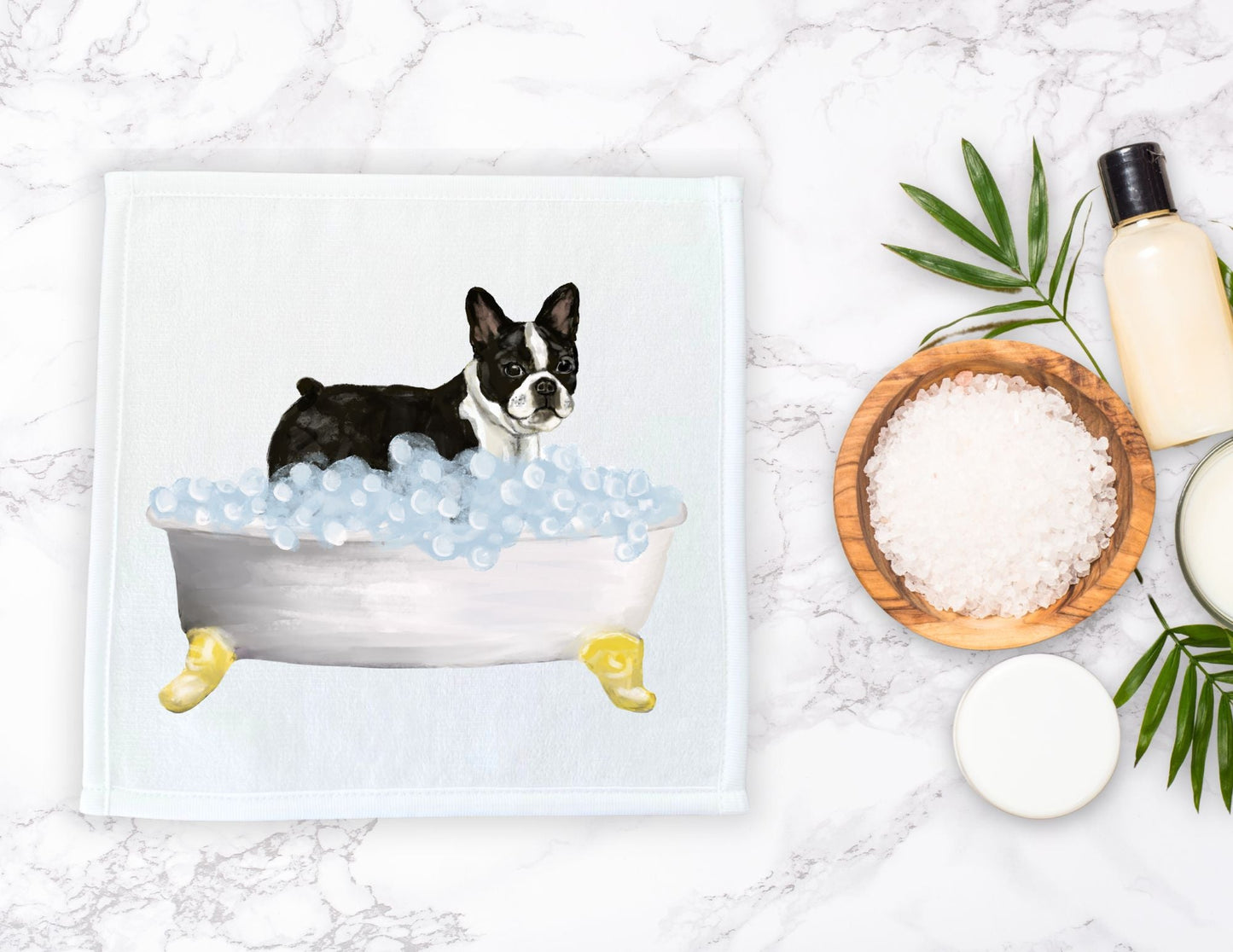 Boston Terrier Washcloth - MerikaArt