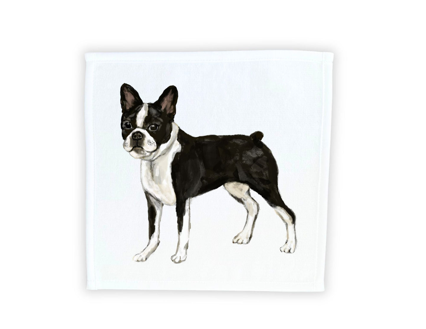 Boston Terrier Washcloth - MerikaArt