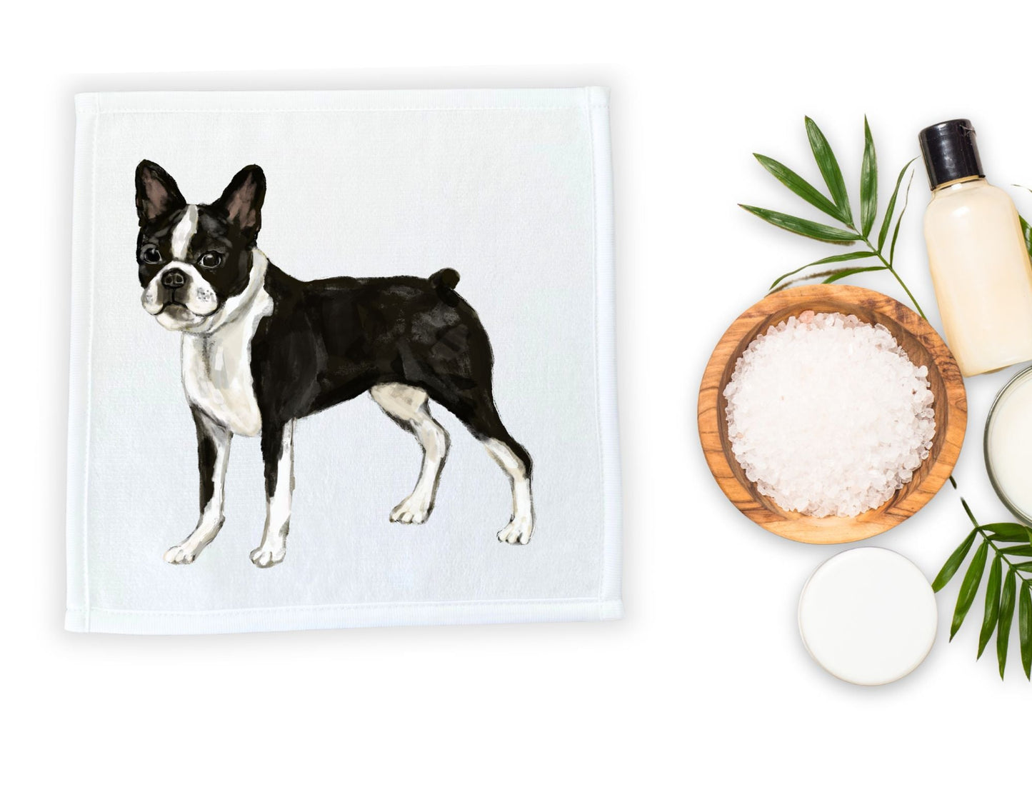 Boston Terrier Washcloth - MerikaArt