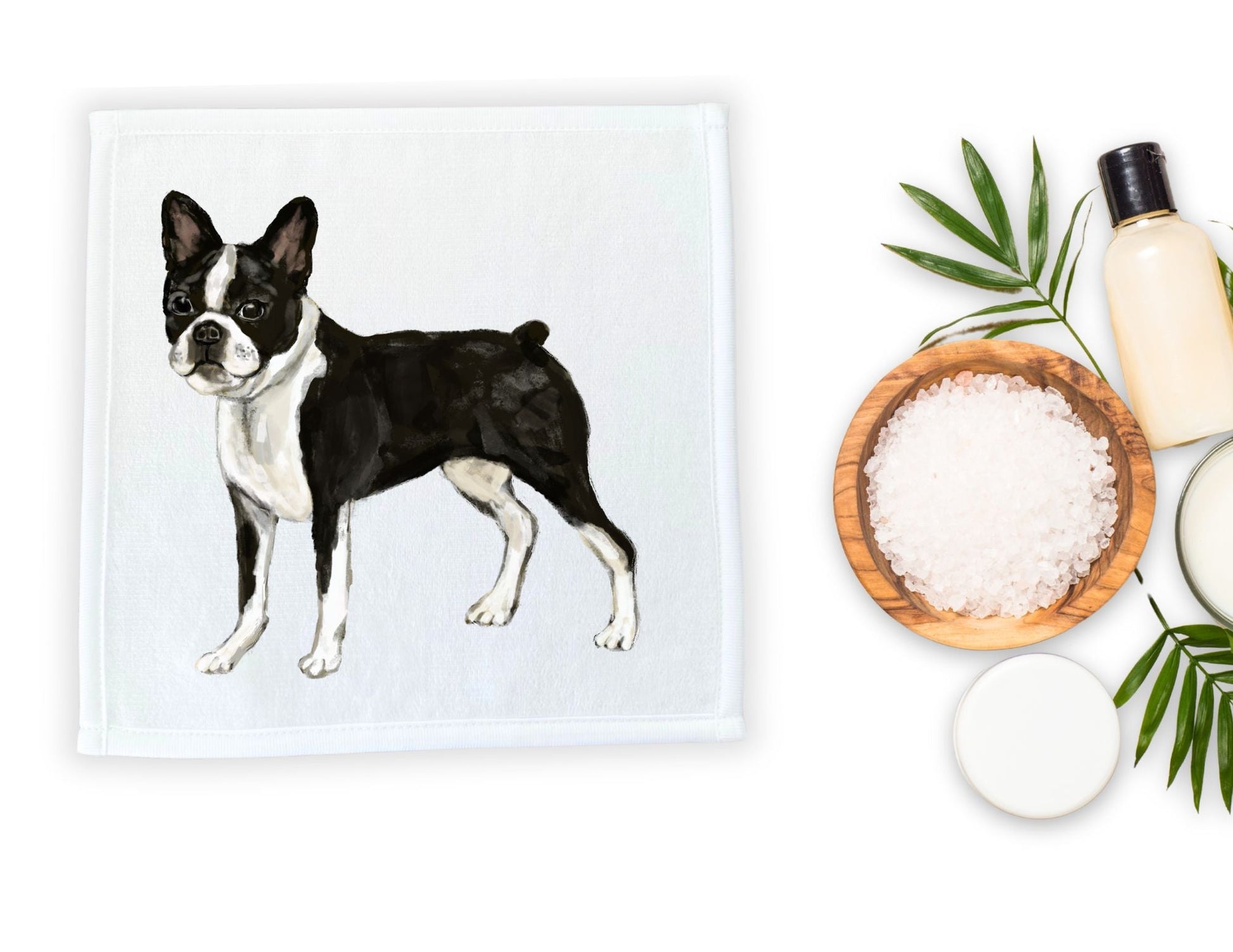 Boston Terrier Washcloth - MerikaArt