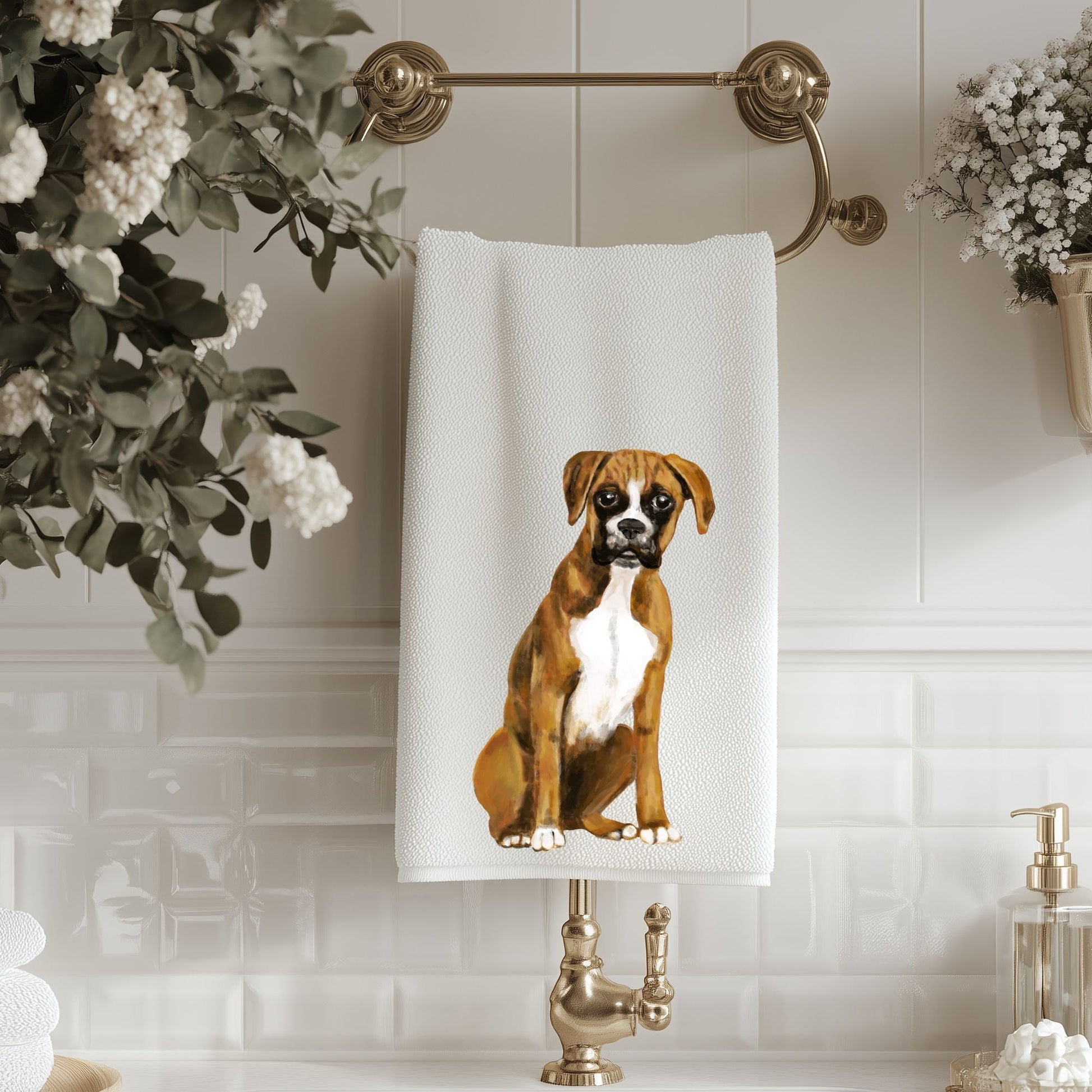 Boxer Bathroom Towel - MerikaArt