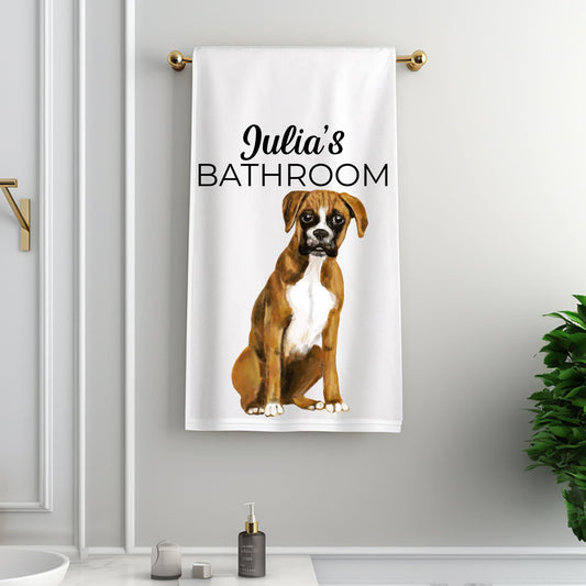 Boxer Bathroom Towel - MerikaArt