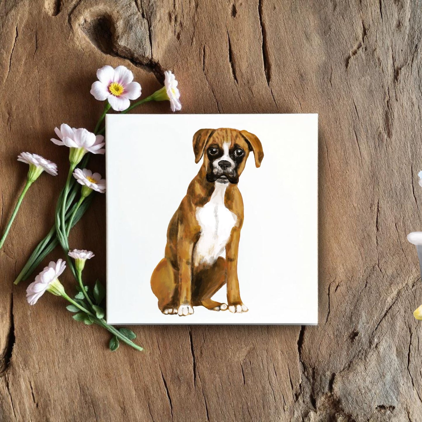 Boxer Dog Ceramic Tile - MerikaArt
