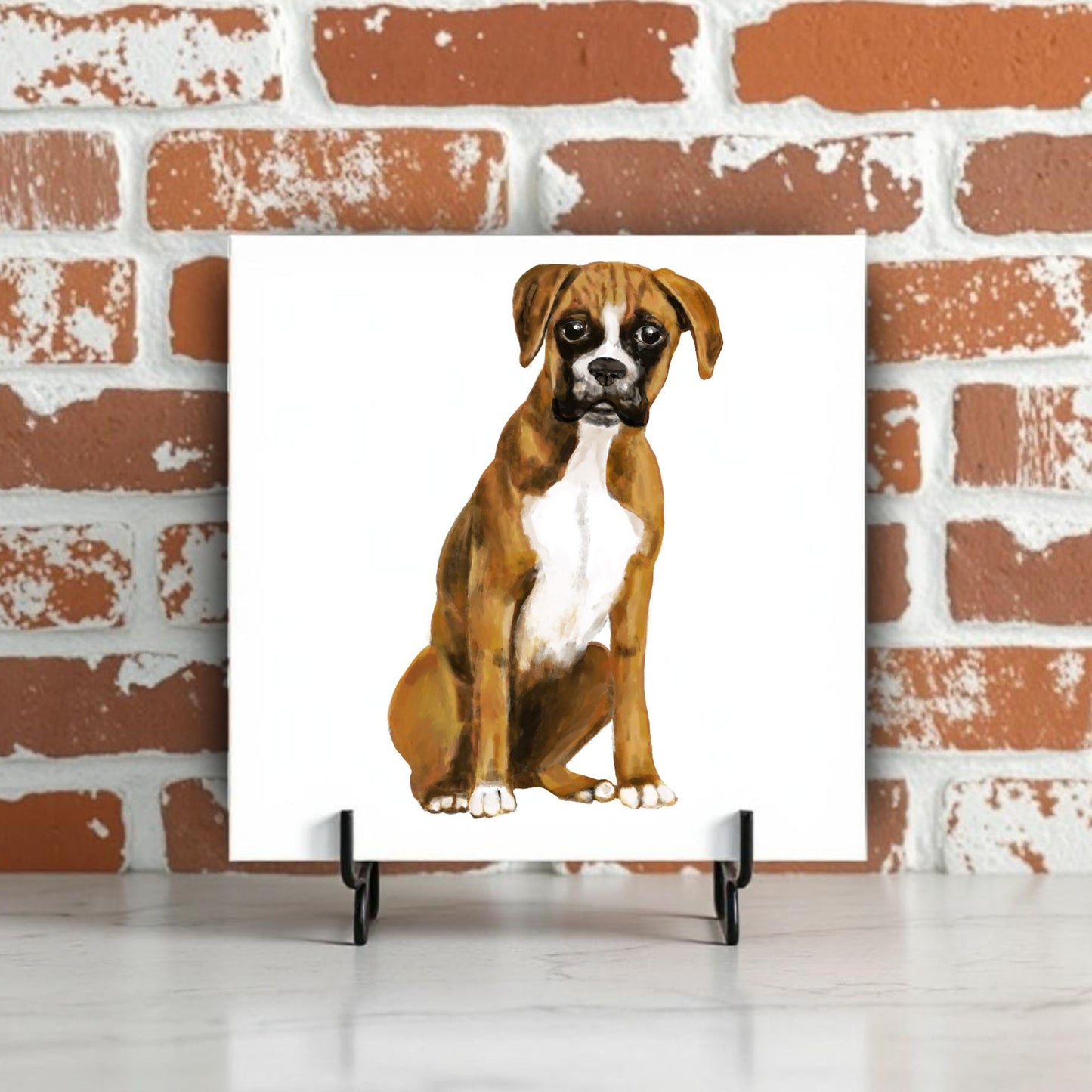 Boxer Dog Ceramic Tile - MerikaArt