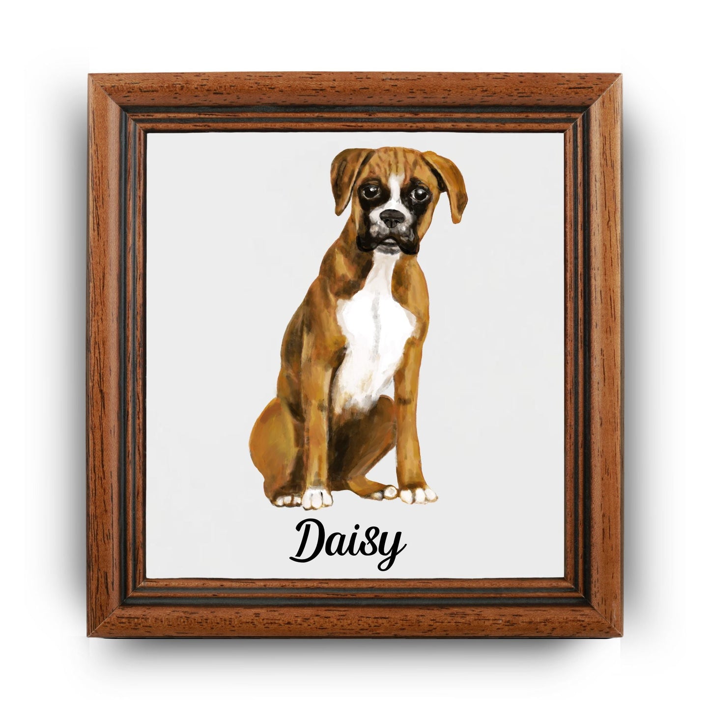Boxer Dog Ceramic Tile - MerikaArt