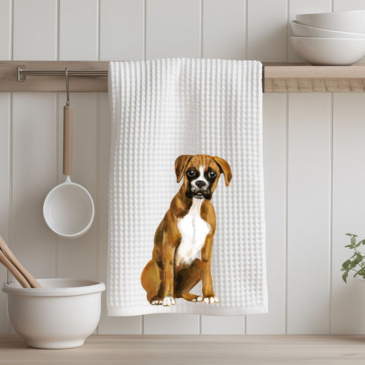 Boxer Dog Kitchen Towel - MerikaArt