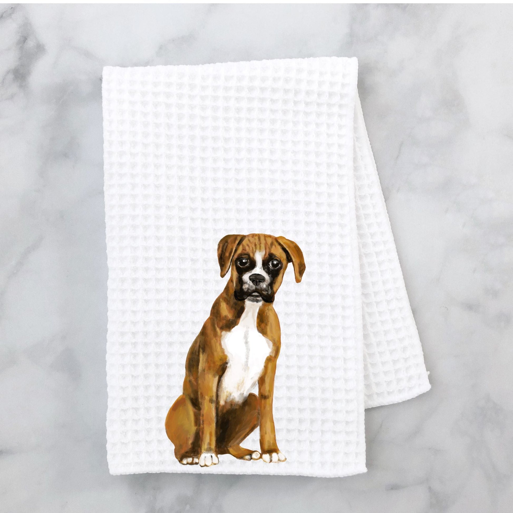 Boxer Dog Kitchen Towel - MerikaArt