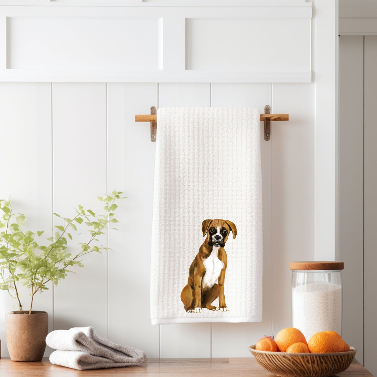 Boxer Dog Kitchen Towel - MerikaArt