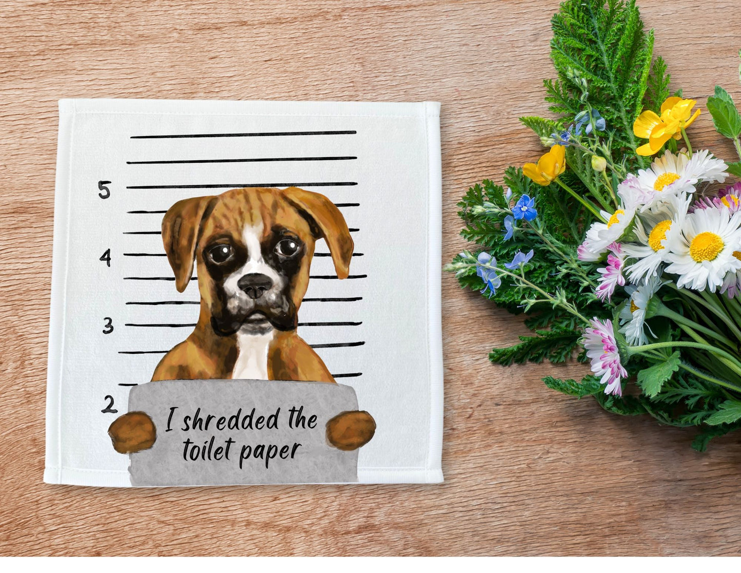 Boxer Dog Washcloth - MerikaArt