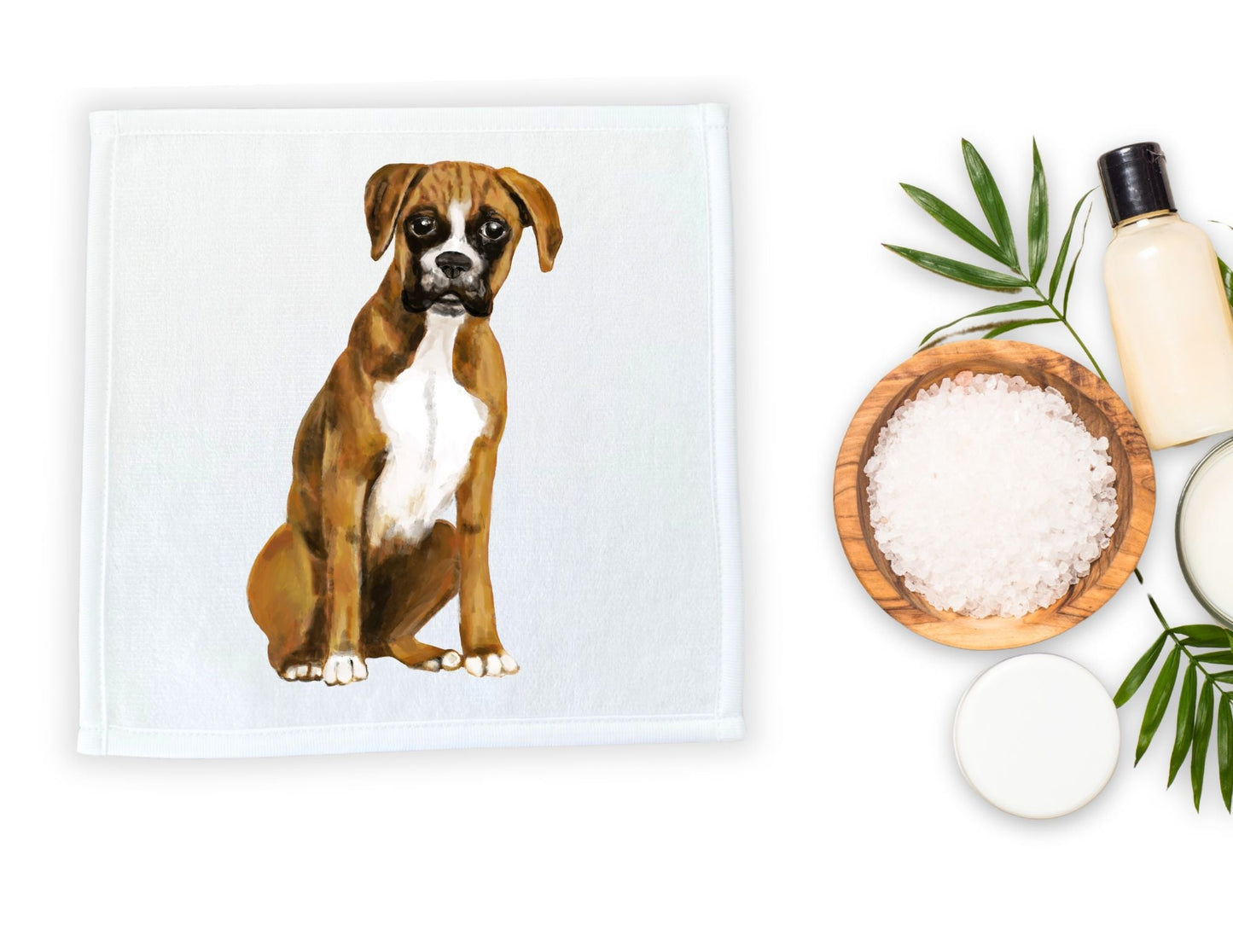 Boxer Dog Washcloth - MerikaArt