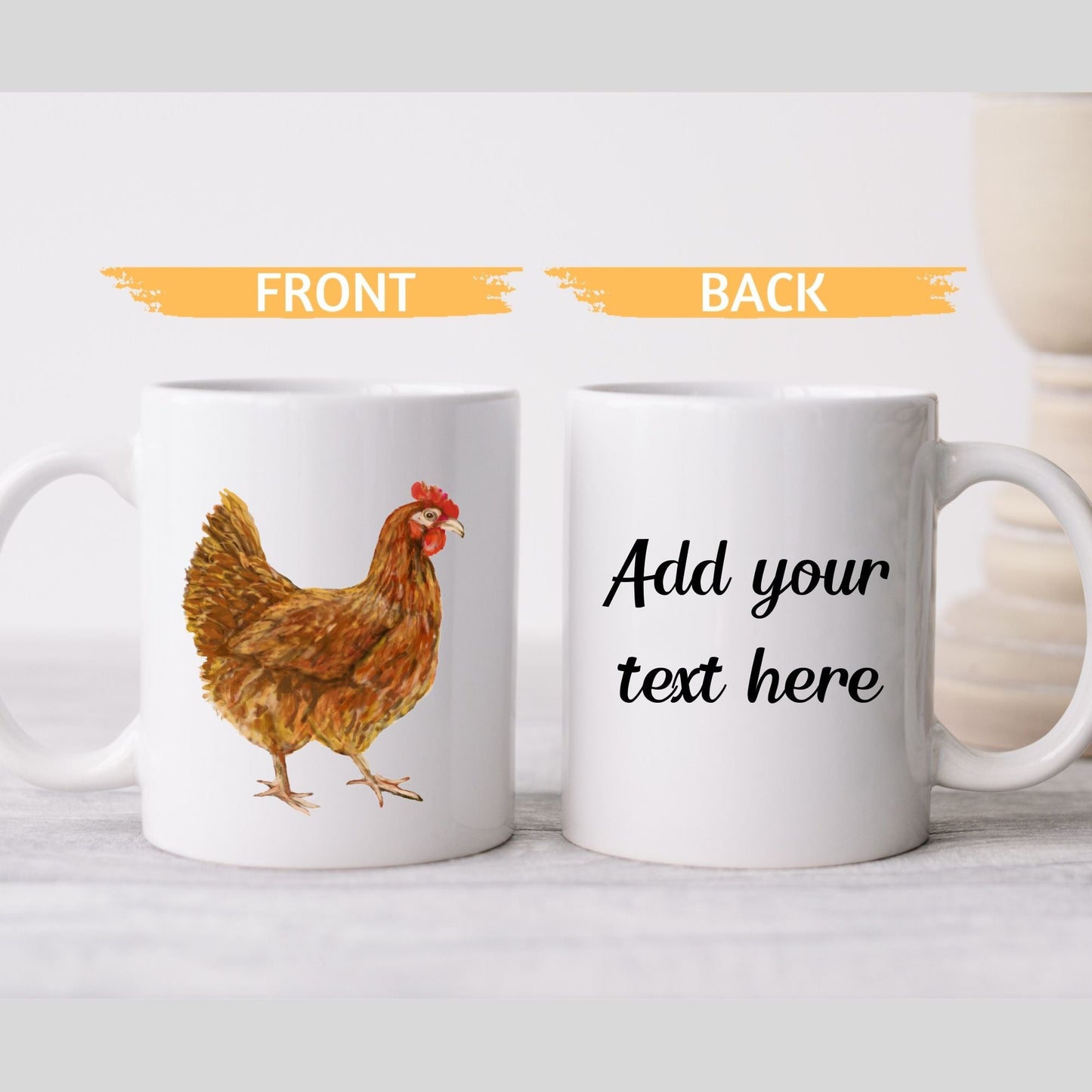 Brown Chicken Mug - MerikaArt