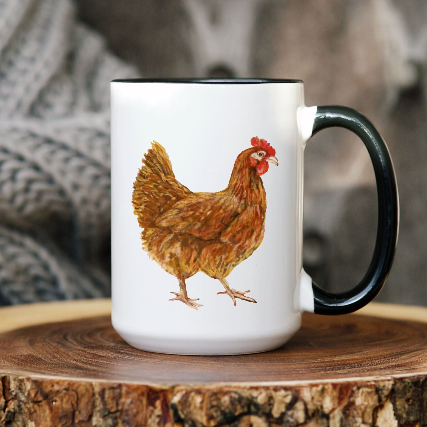 Brown Chicken Mug - MerikaArt