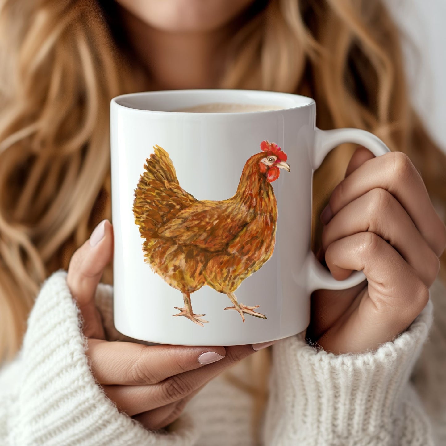 Brown Chicken Mug - MerikaArt