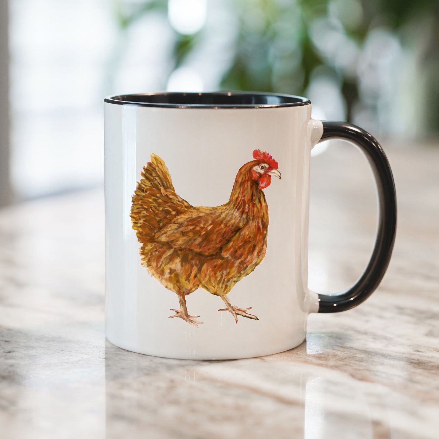 Brown Chicken Mug - MerikaArt