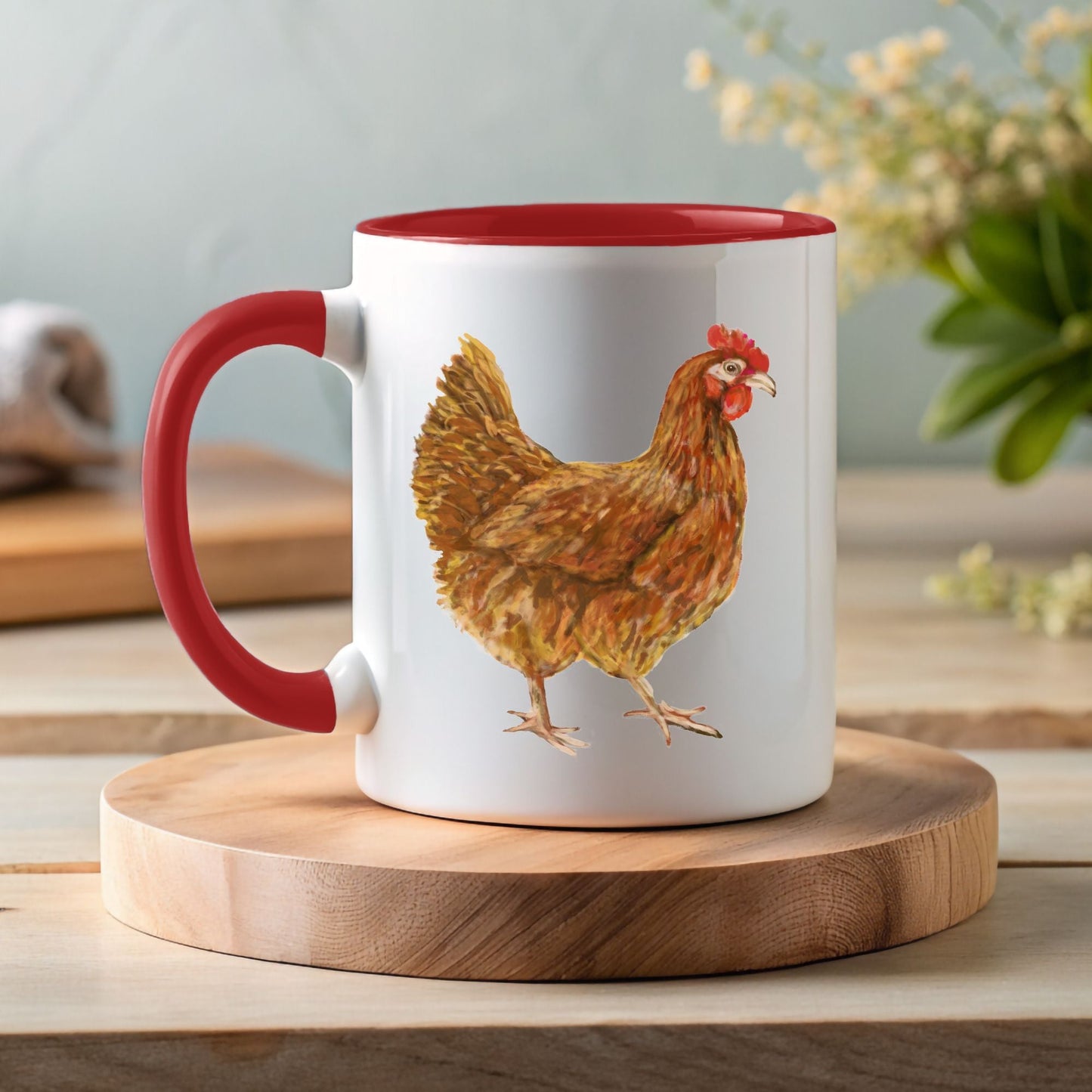 Brown Chicken Mug - MerikaArt