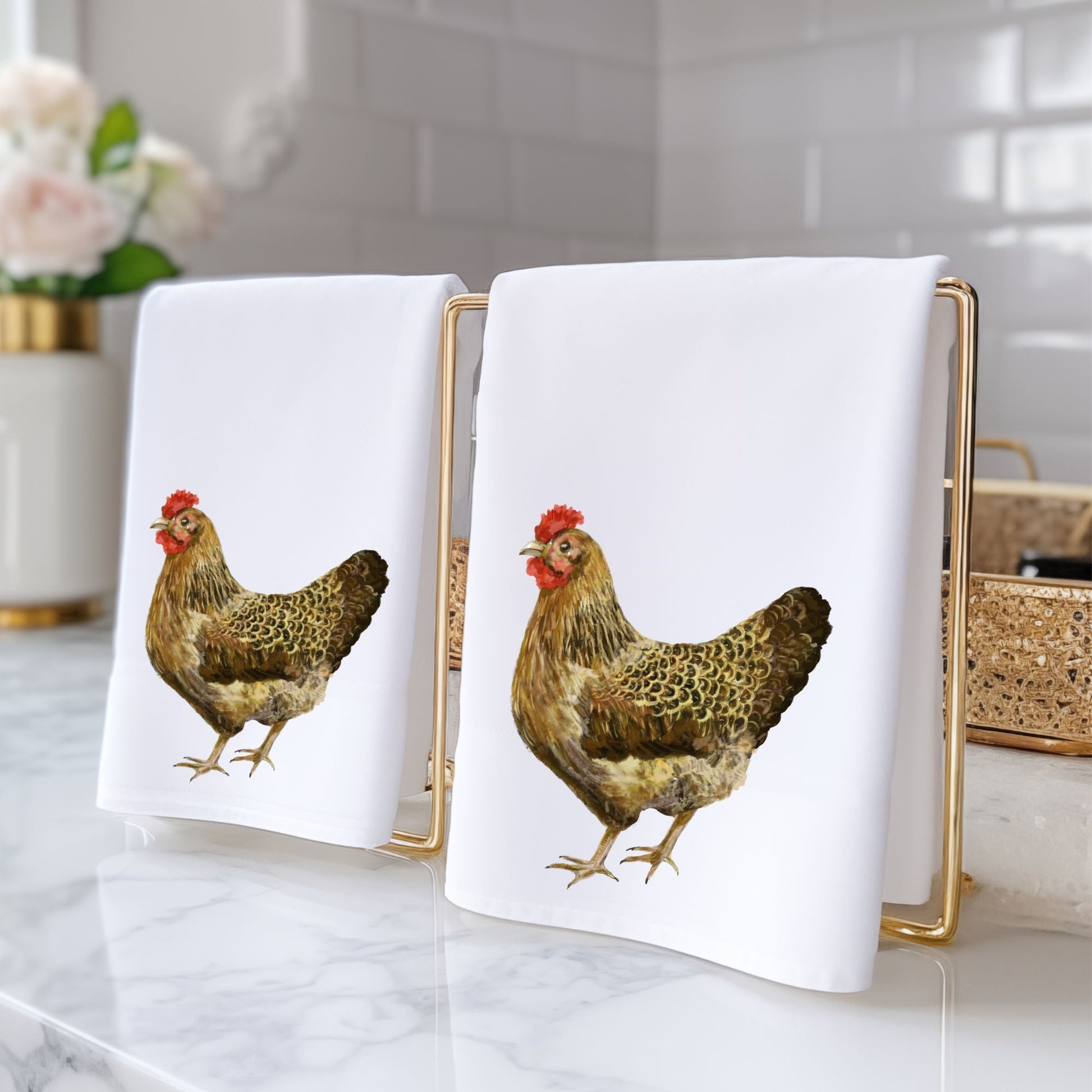 Brown Hen Bathroom Towel - MerikaArt