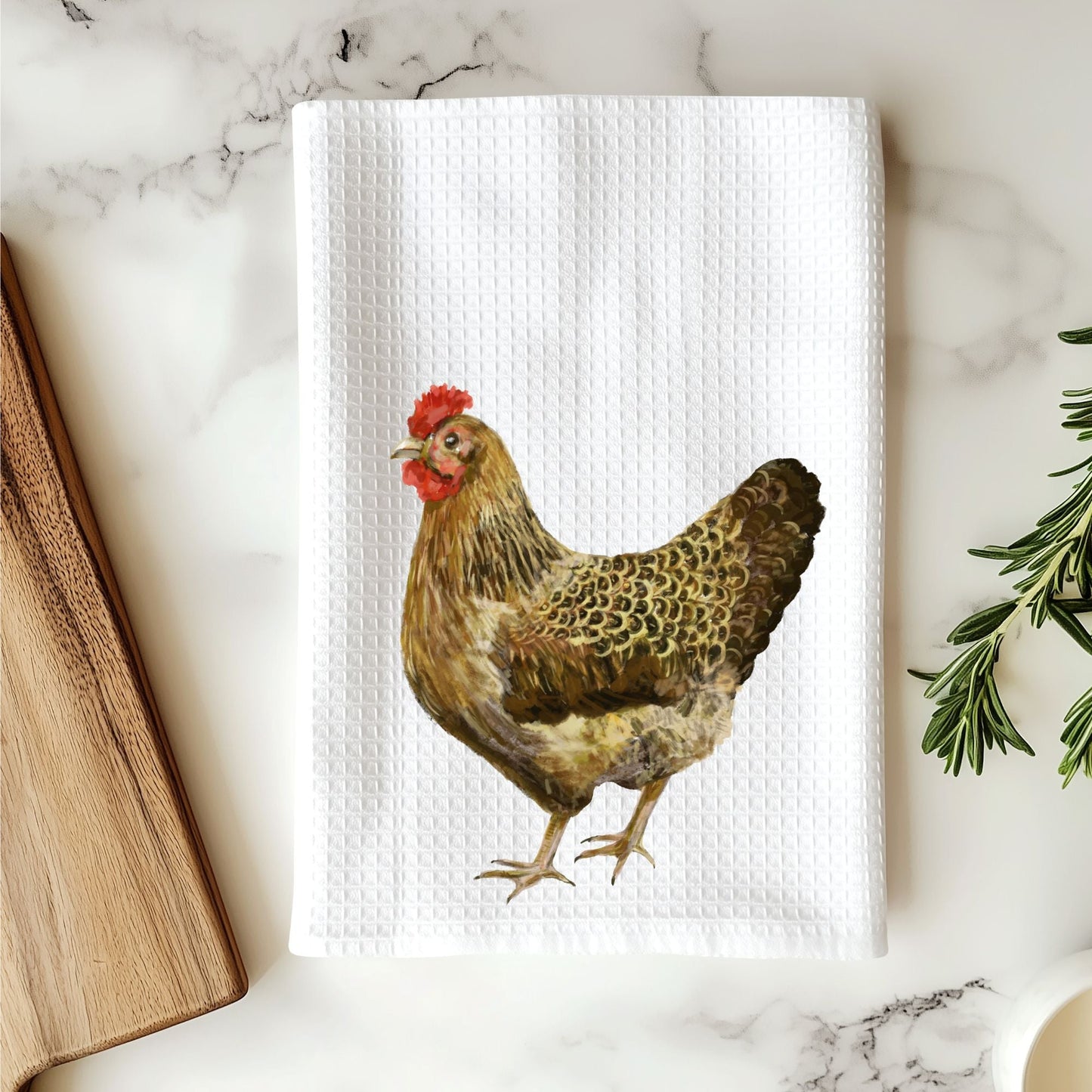 Brown Hen Kitchen Towel - MerikaArt